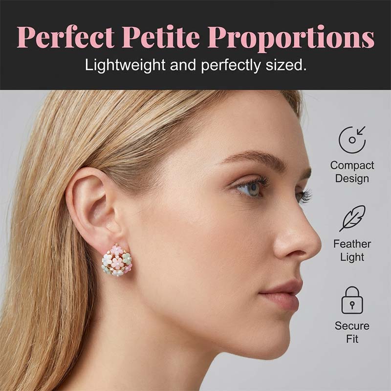 Elegant earrings with colorful floral motifs made of cubic zirconia