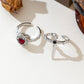 Vintage Adjustable Sword Piercing Heart Ring Set