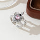 Vintage Adjustable Sword Piercing Heart Ring Set
