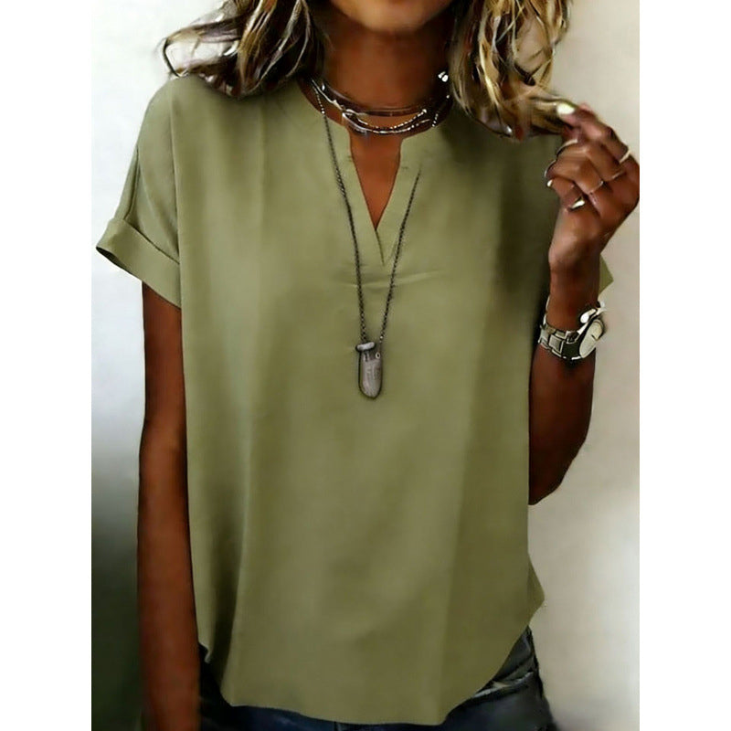 📢📢50% OFF !! ⏰Women's Casual V-Neck Short Sleeve Top