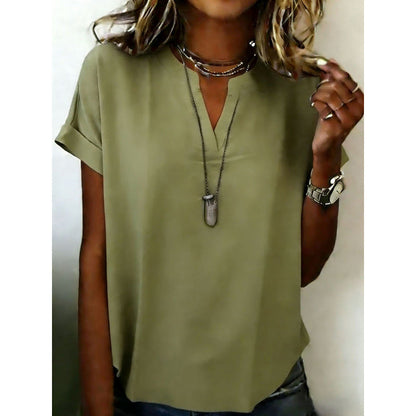 📢📢50% OFF !! ⏰Women's Casual V-Neck Short Sleeve Top