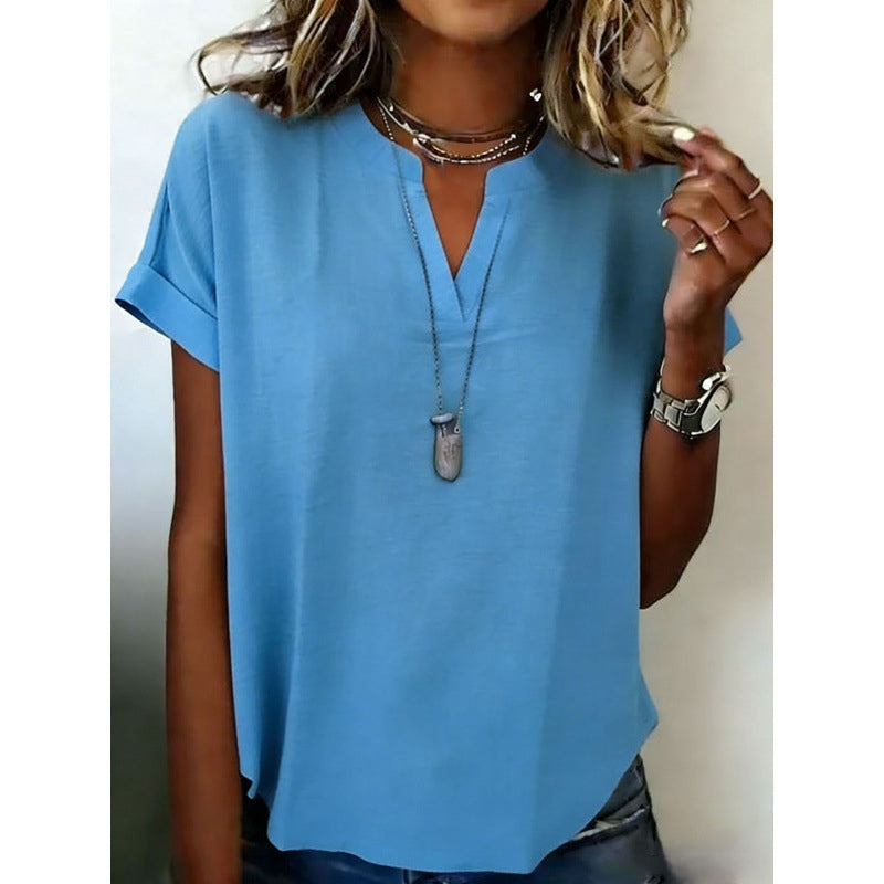 📢📢50% OFF !! ⏰Women's Casual V-Neck Short Sleeve Top