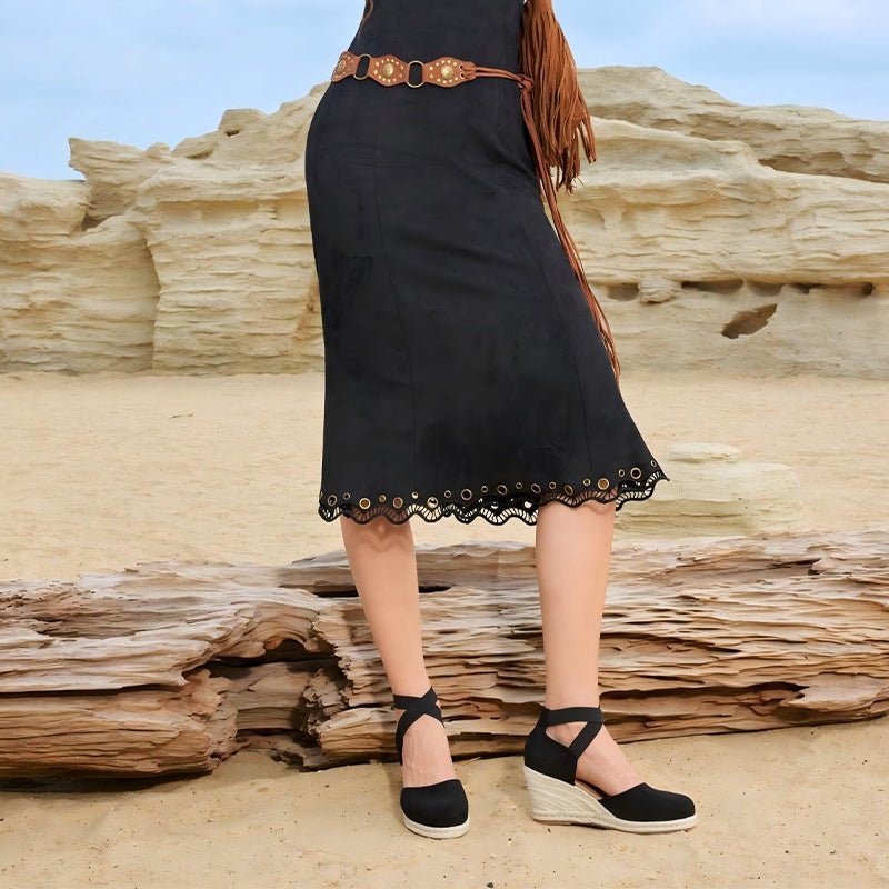 🌼 LIMITED-TIME 50% OFF! 👡 Women's Espadrille Wedge Sandals – Closed Toe, Criss-Cross Straps, Bohemian 🌴