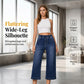 🥳SUMMER HOT SALE🥳💞50K+ SOLD!💥50% OFF! 🔥Women's Pull-On Wide-Leg Cropped Denim Jeans