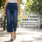 🥳SUMMER HOT SALE🥳💞50K+ SOLD!💥50% OFF! 🔥Women's Pull-On Wide-Leg Cropped Denim Jeans
