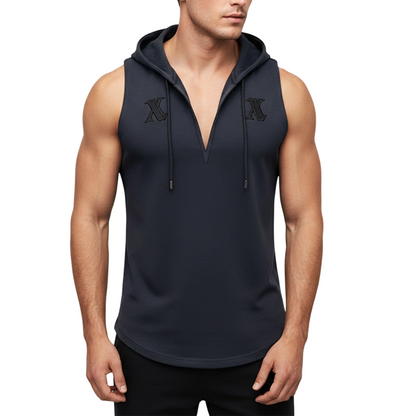 🏋️‍♂️ 50% OFF NOW! 💪 Men's Sleeveless Workout Hoodie Tank – V-Neck & Integrated Hood 🔥