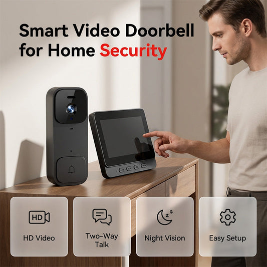 🔔 LIMITED-TIME 50% OFF! ✨ Smart Video Doorbell with 4.3" Display – Two-Way Audio, Night Vision, Wide Angle 🏠