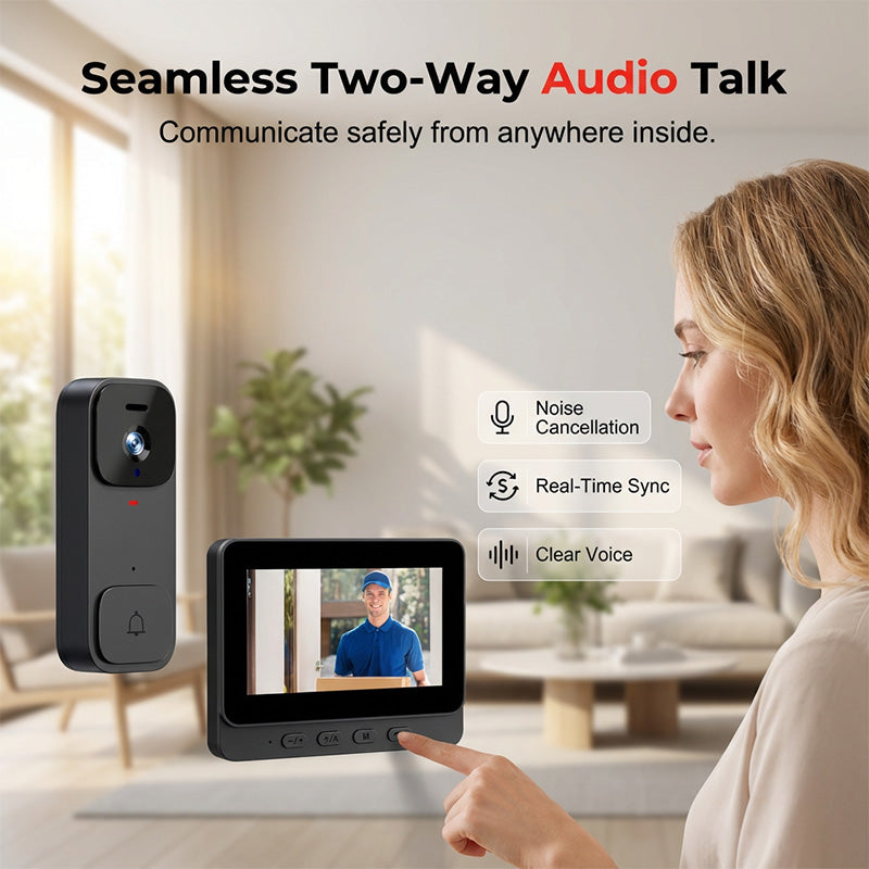 🔔 LIMITED-TIME 50% OFF! ✨ Smart Video Doorbell with 4.3" Display – Two-Way Audio, Night Vision, Wide Angle 🏠