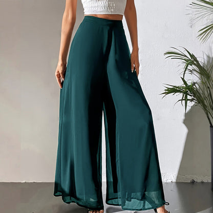 ⏰💰 50% OFF – Women's Flowing Chiffon Wide-Leg Pants – Effortless Elegance | Breathable & Flowy | Perfect for Work, Beach & Date Night 🌊✨👖