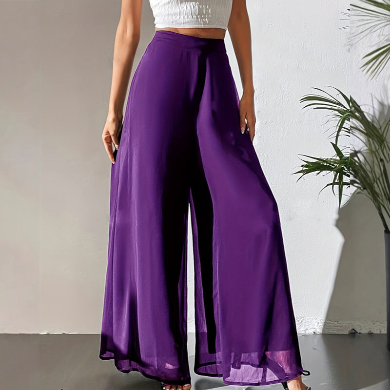 ⏰💰 50% OFF – Women's Flowing Chiffon Wide-Leg Pants – Effortless Elegance | Breathable & Flowy | Perfect for Work, Beach & Date Night 🌊✨👖