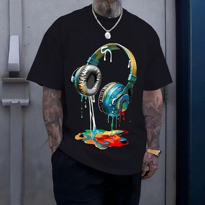 🔥 50% OFF🔥Colorful Dripping Paint Headphone T-Shirt