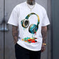 🔥 50% OFF🔥Colorful Dripping Paint Headphone T-Shirt