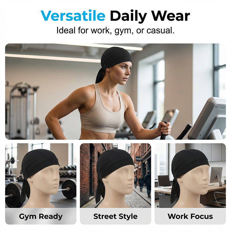 🧢 BUY 1, GET 2 FREE! 💨 Unisex Breathable Beanie – Adjustable Straps, Moisture-Wicking & Perfect for Running, Cycling & Daily Wear 🏃‍♂️
