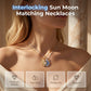📢📢50% OFF !! ⏰Sun and Moon Pendant Necklace with Rhinestones