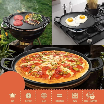 Free Shipping: Non-Stick Cast Iron Griddle Pan with Handles