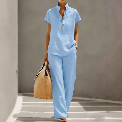 ⏳50% off⏰Women's Casual Solid Color Two-Piece Set👚👖