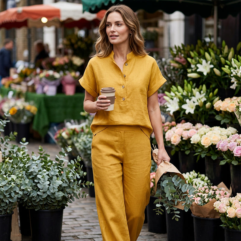 ⏳50% off⏰Women's Casual Solid Color Two-Piece Set👚👖