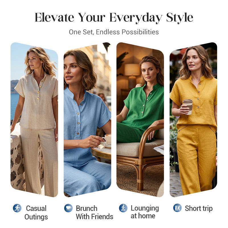 ⏳50% off⏰Women's Casual Solid Color Two-Piece Set👚👖