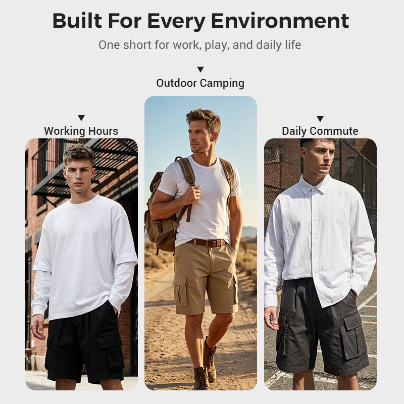 🩳50% OFF! ✨ Men's Cargo Shorts – Loose Fit, Multiple Pockets, Durable 🍂