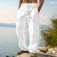 👖50% OFF! ✨ Men's Cotton Linen Cargo Pants with Drawstring Waist – Breathable, Relaxed Fit, Multi-Pocket 🏔️