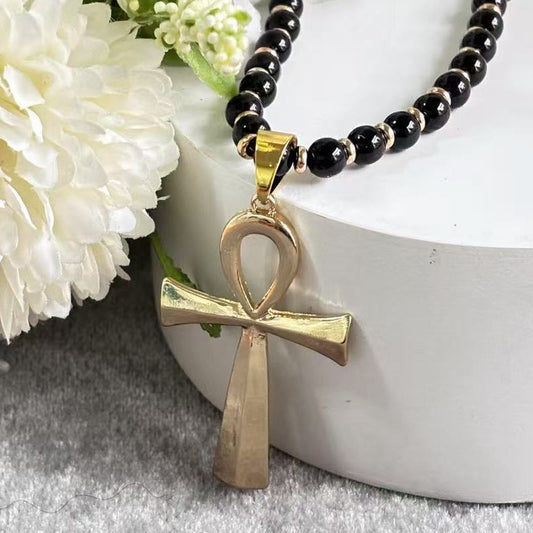 ⏰ 50% OFF – Vintage Hematite Cross Necklace | Limited Time! Adjustable Length, Heavy-Duty, Rust-Free