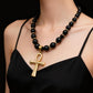 ⏰ 50% OFF – Vintage Hematite Cross Necklace | Limited Time! Adjustable Length, Heavy-Duty, Rust-Free