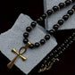 ⏰ 50% OFF – Vintage Hematite Cross Necklace | Limited Time! Adjustable Length, Heavy-Duty, Rust-Free
