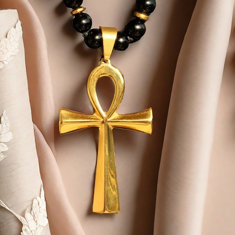 ⏰ 50% OFF – Vintage Hematite Cross Necklace | Limited Time! Adjustable Length, Heavy-Duty, Rust-Free