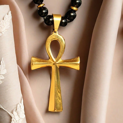 ⏰ 50% OFF – Vintage Hematite Cross Necklace | Limited Time! Adjustable Length, Heavy-Duty, Rust-Free