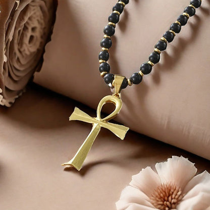 ⏰ 50% OFF – Vintage Hematite Cross Necklace | Limited Time! Adjustable Length, Heavy-Duty, Rust-Free
