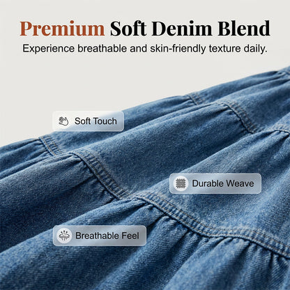 50% OFF ✨ High-Waisted Denim Maxi Skirt – Cute, Comfy & Ready for Irish Weather