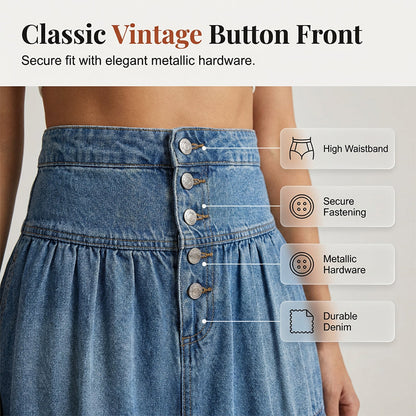 50% OFF ✨ High-Waisted Denim Maxi Skirt – Cute, Comfy & Ready for Irish Weather