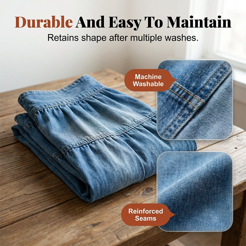 50% OFF ✨ High-Waisted Denim Maxi Skirt – Cute, Comfy & Ready for Irish Weather