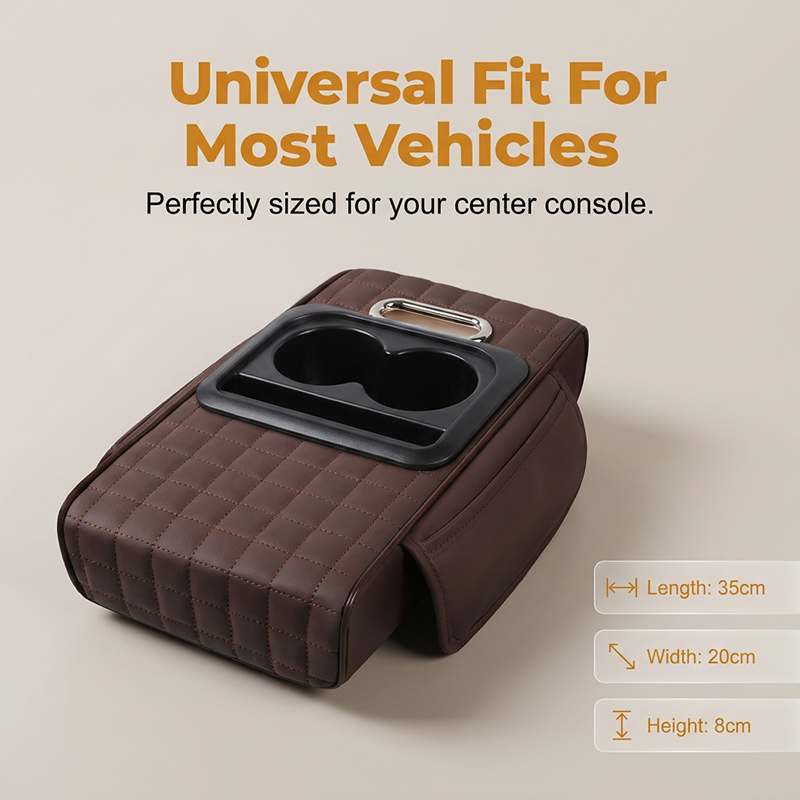 🔥50% off!🚗🥤5-in-1 Car Armrest Cushion – Centre Console Box with Tissue Holder, Cup Holder & Storage Pockets