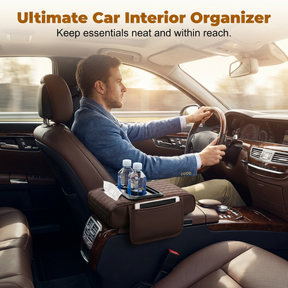 🔥50% off!🚗🥤5-in-1 Car Armrest Cushion – Centre Console Box with Tissue Holder, Cup Holder & Storage Pockets