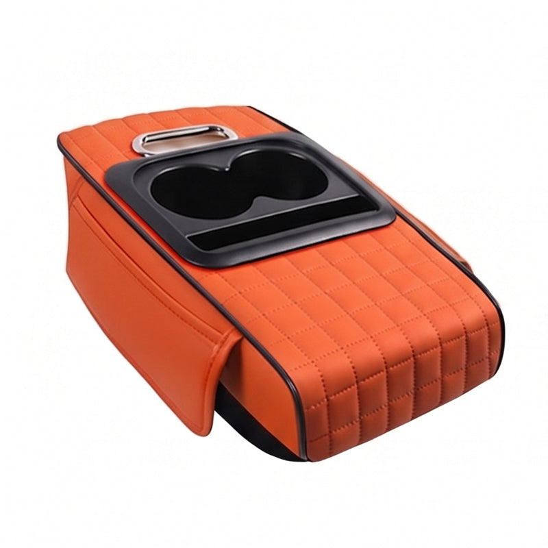 🔥50% off!🚗🥤5-in-1 Car Armrest Cushion – Centre Console Box with Tissue Holder, Cup Holder & Storage Pockets