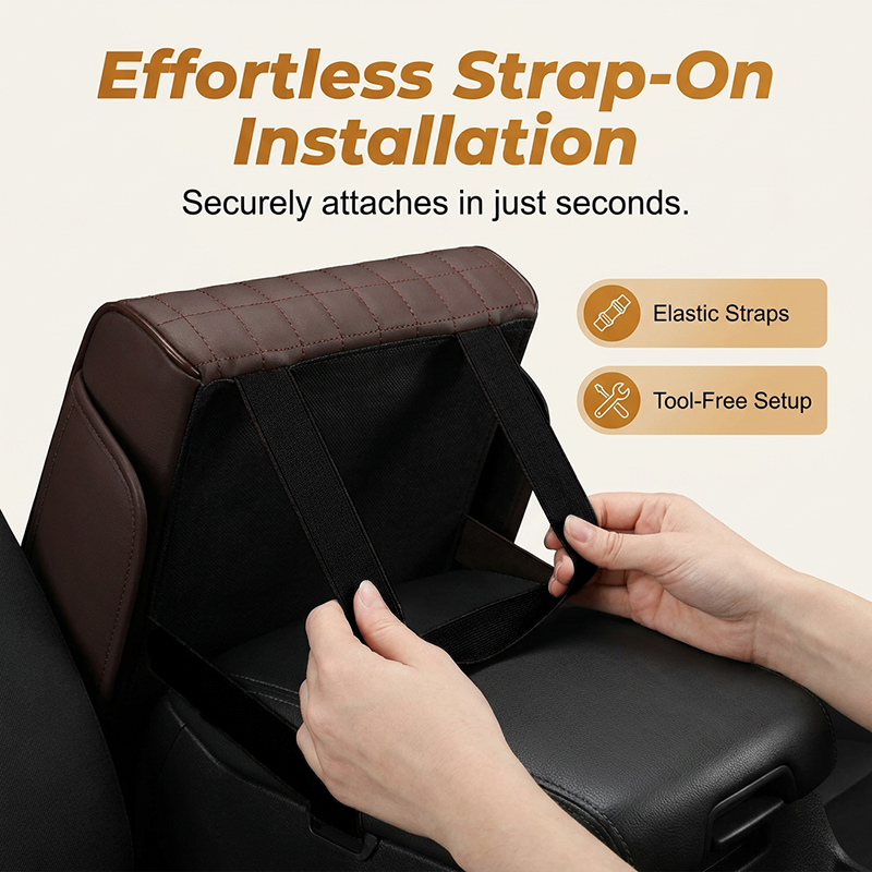 🔥50% off!🚗🥤5-in-1 Car Armrest Cushion – Centre Console Box with Tissue Holder, Cup Holder & Storage Pockets