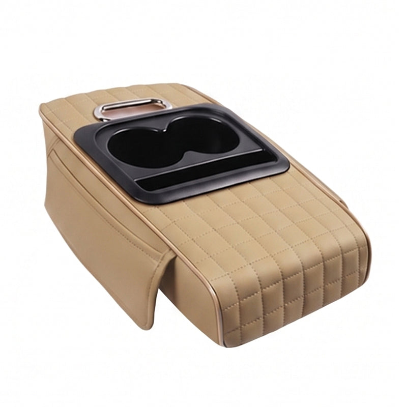 🔥50% off!🚗🥤5-in-1 Car Armrest Cushion – Centre Console Box with Tissue Holder, Cup Holder & Storage Pockets