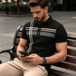 💐50% OFF! Men’s Collared Striped Top – Stylish for Office or Vacation 🏖️💼【Limited Stock】