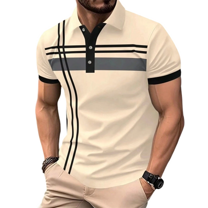 💐50% OFF! Men’s Collared Striped Top – Stylish for Office or Vacation 🏖️💼【Limited Stock】