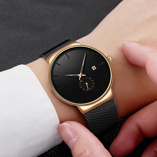 🔥2026 New Upgrade ＆ Hot Sale🔥50% Off ✨ Men's Minimalist Quartz Watch – Waterproof, Stainless Steel Mesh ✨