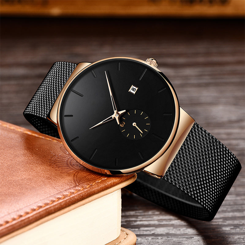 🔥2026 New Upgrade ＆ Hot Sale🔥50% Off ✨ Men's Minimalist Quartz Watch – Waterproof, Stainless Steel Mesh ✨