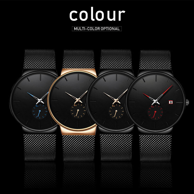 🔥2026 New Upgrade ＆ Hot Sale🔥50% Off ✨ Men's Minimalist Quartz Watch – Waterproof, Stainless Steel Mesh ✨