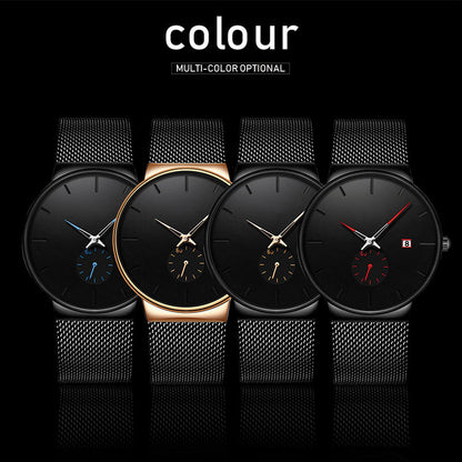 🔥2026 New Upgrade ＆ Hot Sale🔥50% Off ✨ Men's Minimalist Quartz Watch – Waterproof, Stainless Steel Mesh ✨