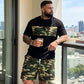 📢📢50% OFF !! ⏰Men's Camouflage Print T-Shirt & Shorts Set