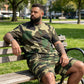 📢📢50% OFF !! ⏰Men's Camouflage Print T-Shirt & Shorts Set
