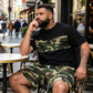 📢📢50% OFF !! ⏰Men's Camouflage Print T-Shirt & Shorts Set