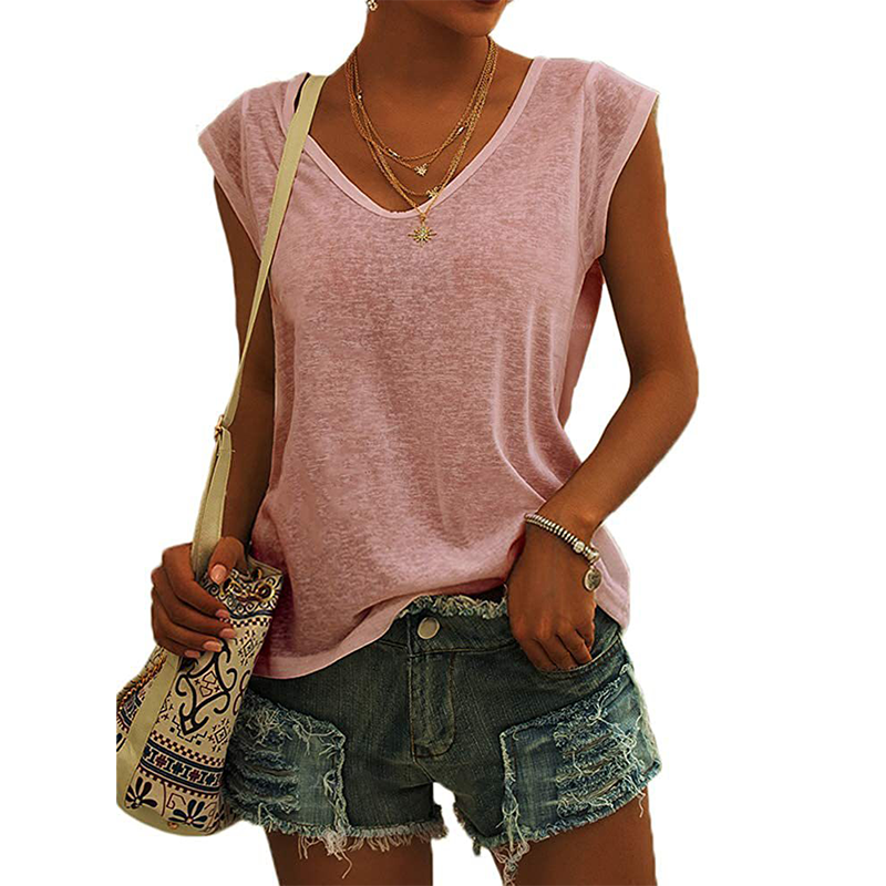 ⏰Women's Casual V-Neck Loose Fit Tank Top