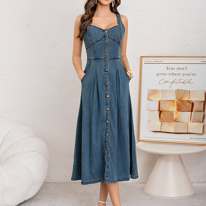🎁2026 New Arrivals 50% OFF💥Women's Button-Front Denim Dress