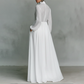 👗 50% OFF! ✨ Elegant Pleated White High-Neck Maxi Dress